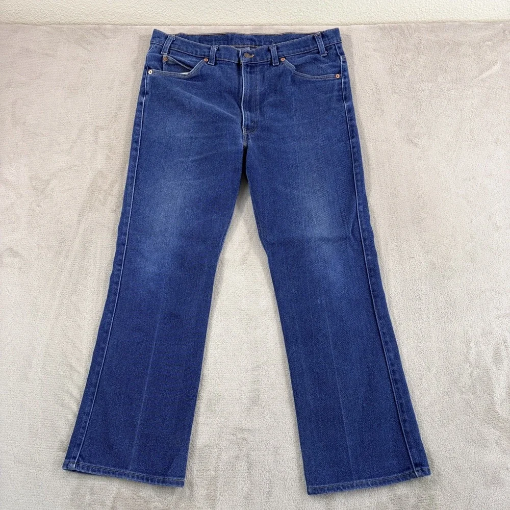 Vintage Levis 517 Bootcut Orange Tab Jeans Men 38x30 (Fits 36x29) Blue Denim USA